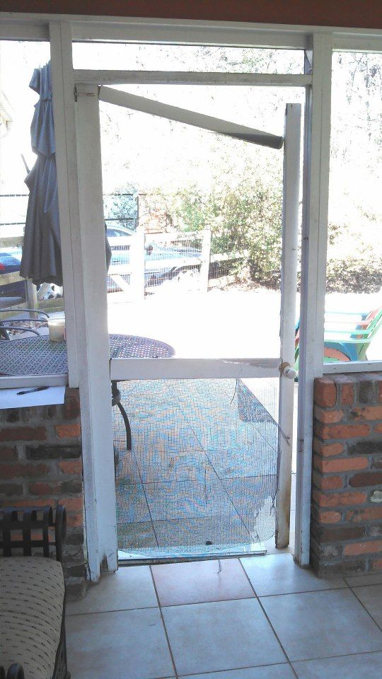 Screen door before repair