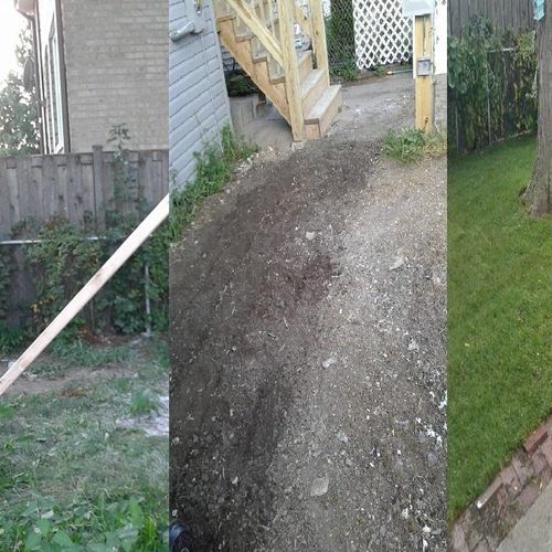 Before and After Sod Project.
