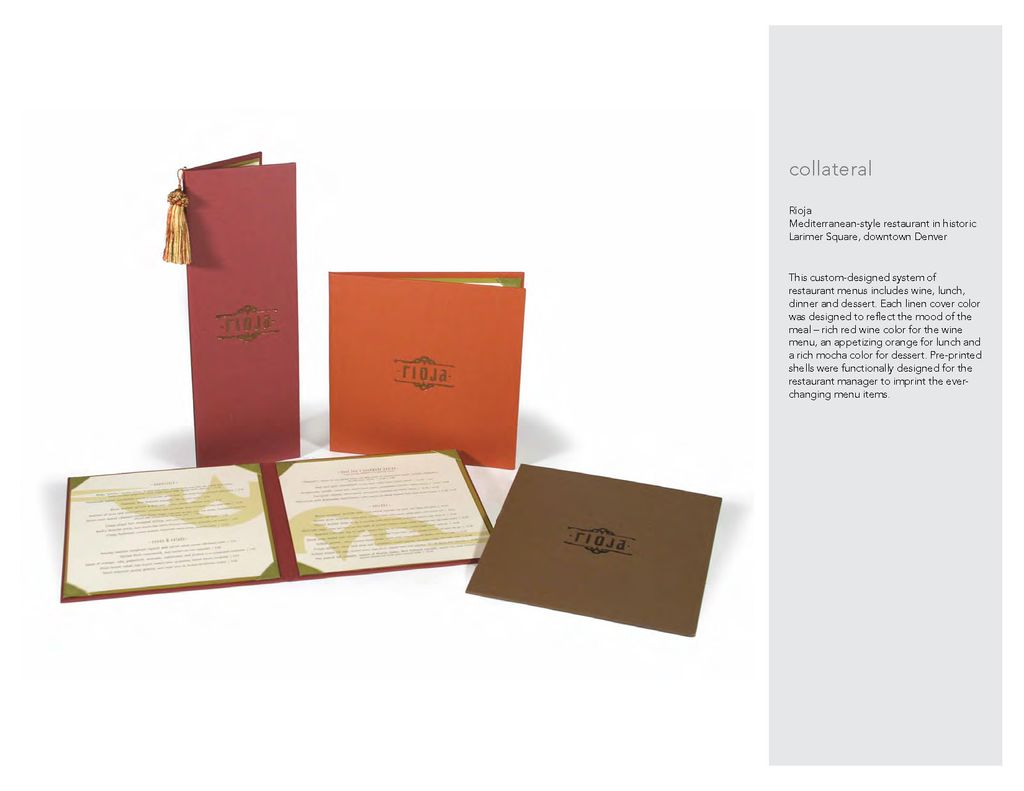 Restaurant menus – Rioja