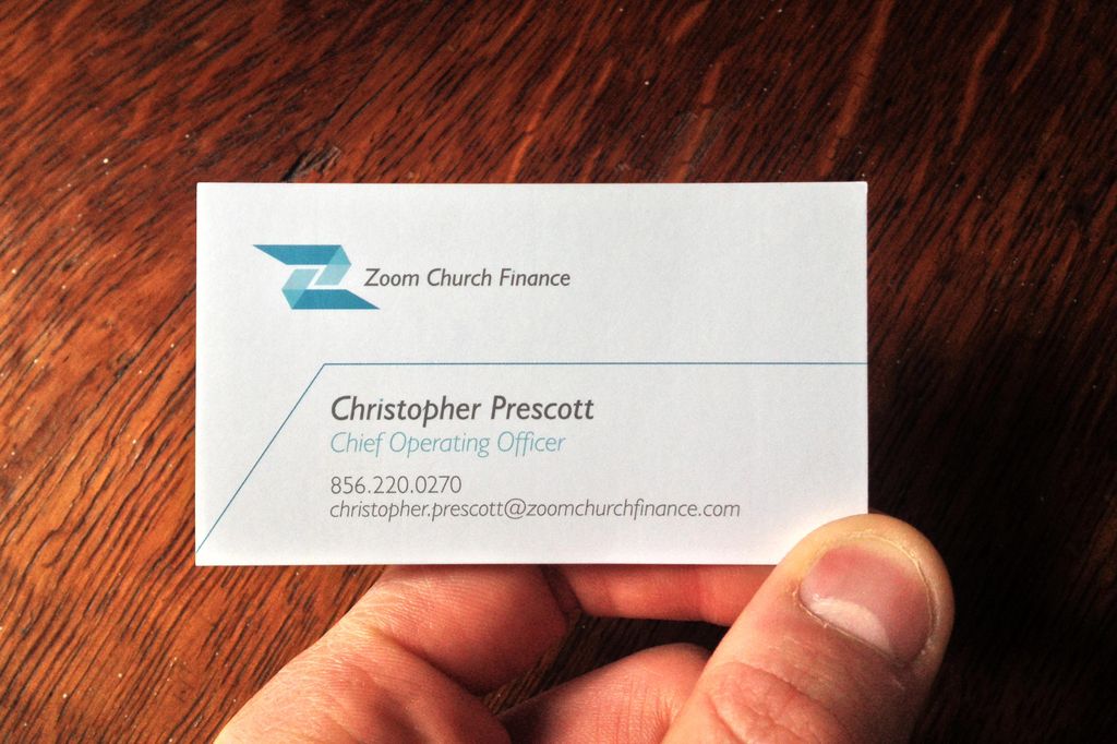 Extension of Zoom branding into business card.
