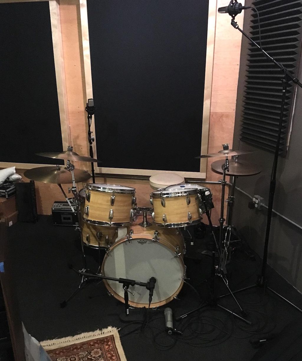 The early '70's Ludwig drumset, mic'ed up and read