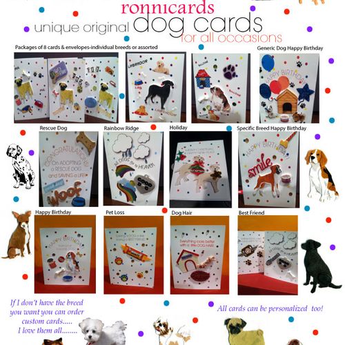 Unique Custom 3-Dimensional
Dog Cards-All Breeds A