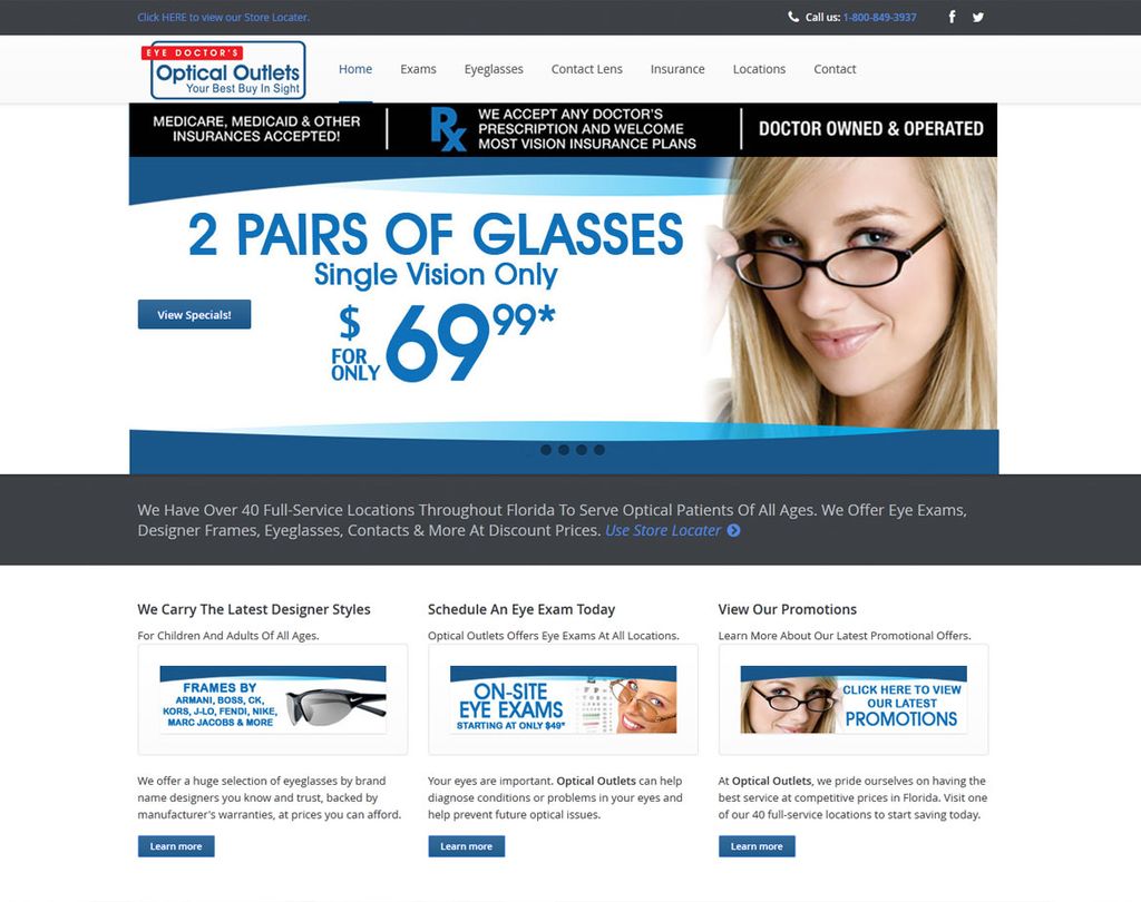 Optical Outlets - Medical - Multiple Web Designs