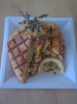 Grilled Panini with mozzarella and ham