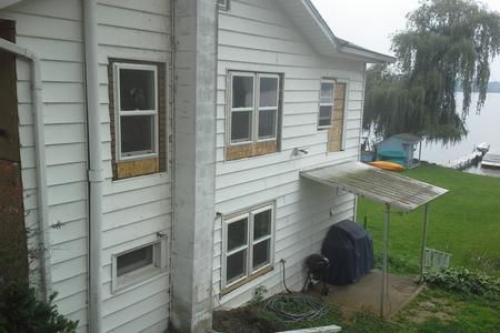 Before siding of the bathroom customers house wher