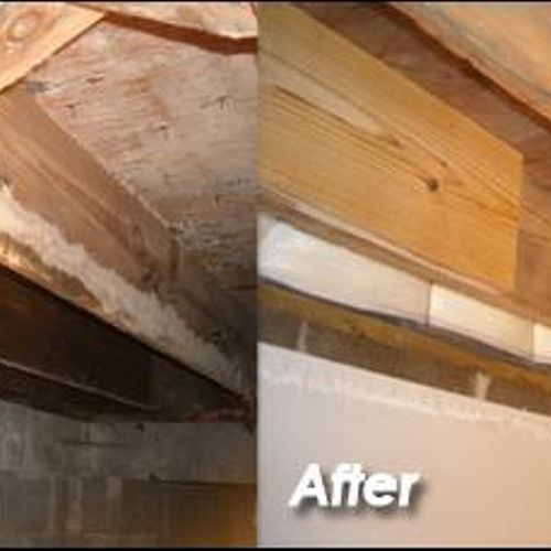 crawl space before and after treatment