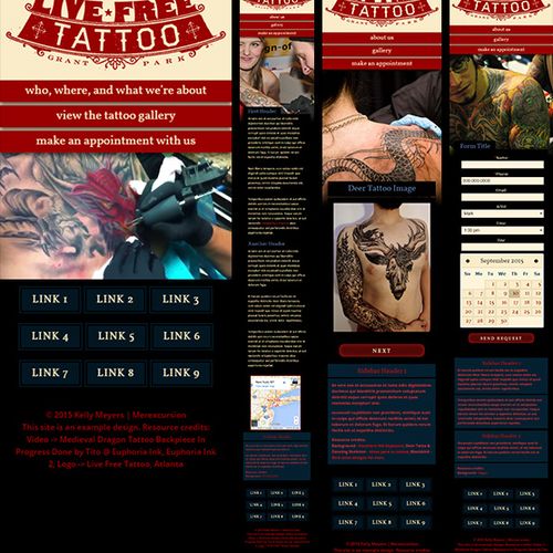 Tattoo Parlor concept using video and responsive -