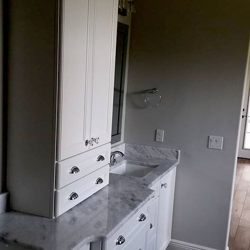 His and Her side master bathroom vanity.
