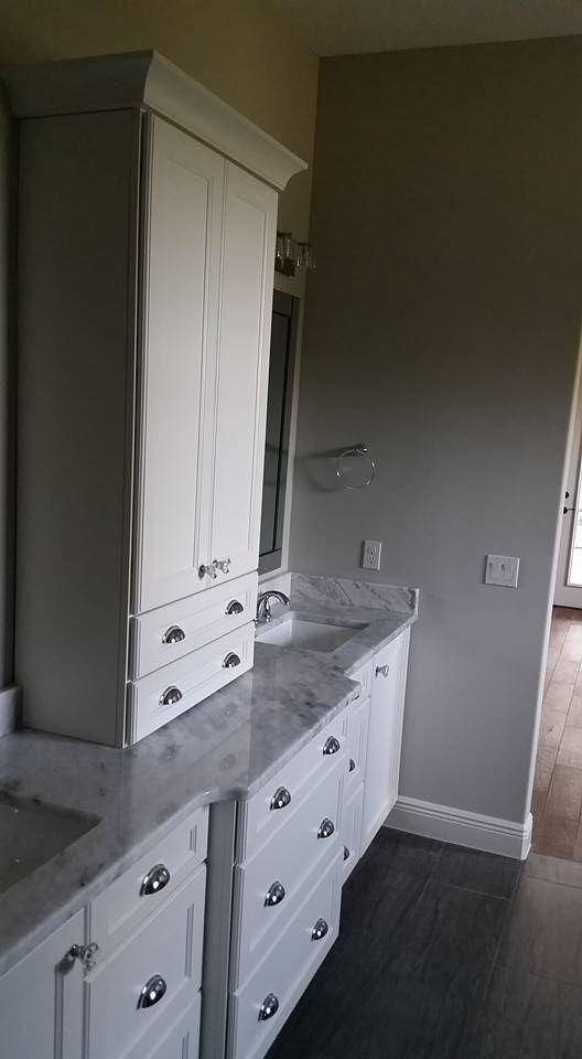 His and Her side master bathroom vanity.