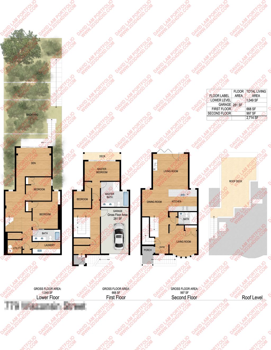 Color 2d floor plan