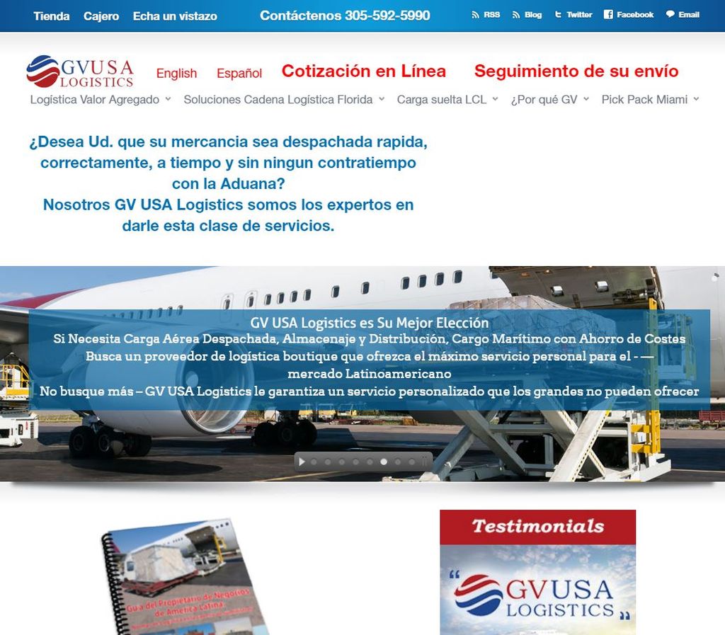 GV USA Logistics Spanish Homepage