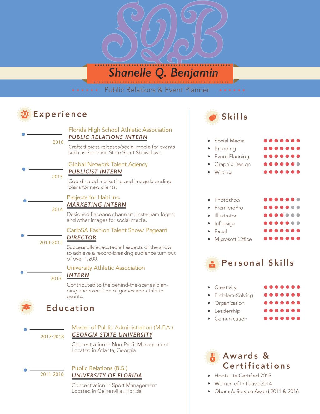 Entry Level Designed Resume Sample. Colors and Lay