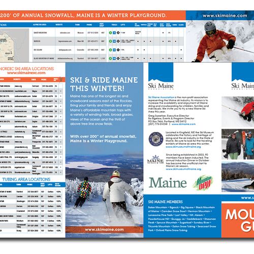 Annual brochure for non-profit organization, Ski M