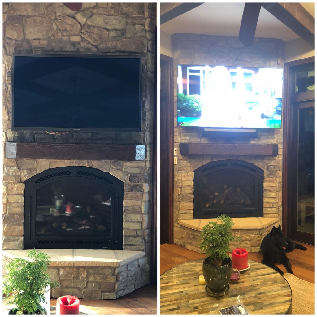 Before and after. 58" Samsung to a 75" Sony.
