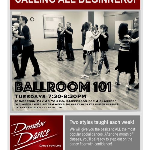 Beginners Ballroom 101 TUESDAYS