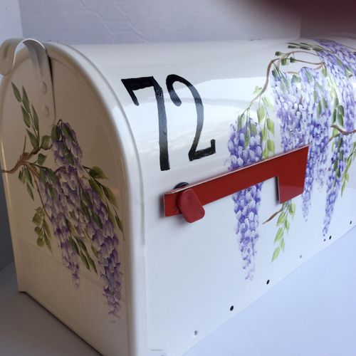 Custom ordered mailbox with Wisteria.