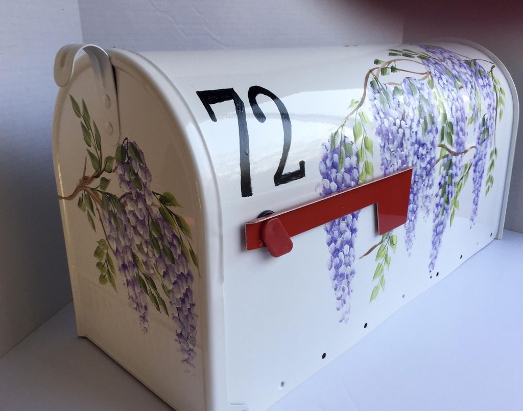 Custom ordered mailbox with Wisteria.