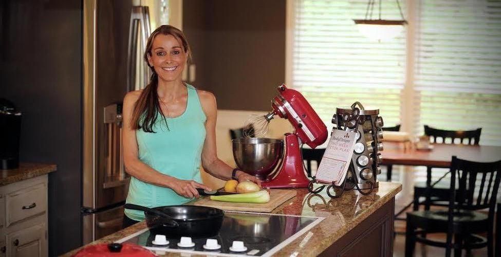 Mary demonstrating a recipe