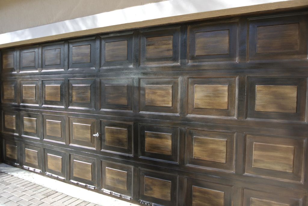 Faux Wood on Metal Garage Door.with UV protection.