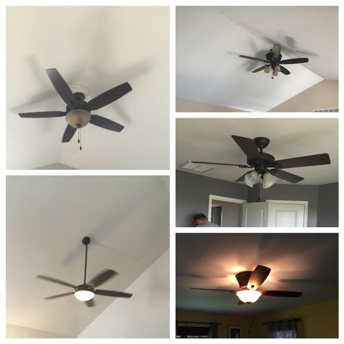 Some of our previous ceiling fan installations.