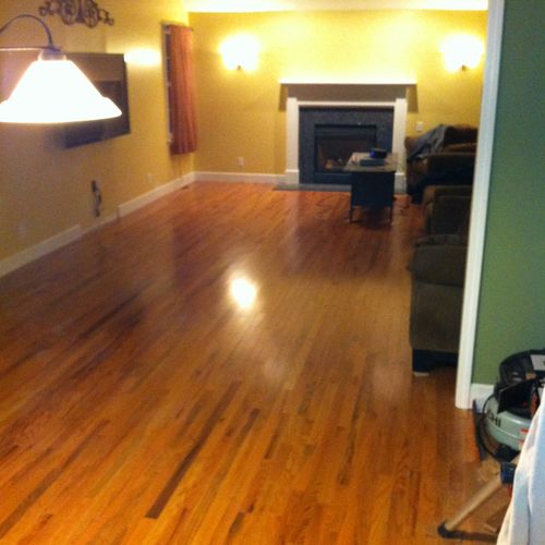 Installed hardwood floor