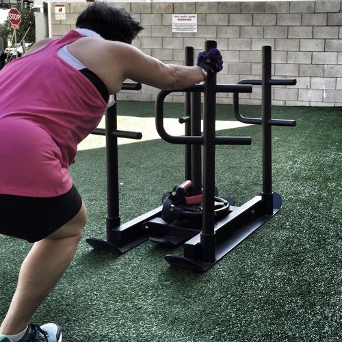 Sled Pushes to increase endurance and burn fat!