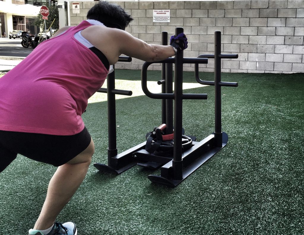 Sled Pushes to increase endurance and burn fat!