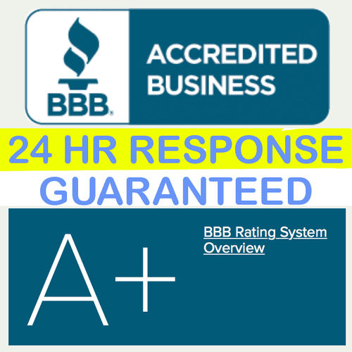 We are A+ Certified with the BBB and we GUARANTEE 