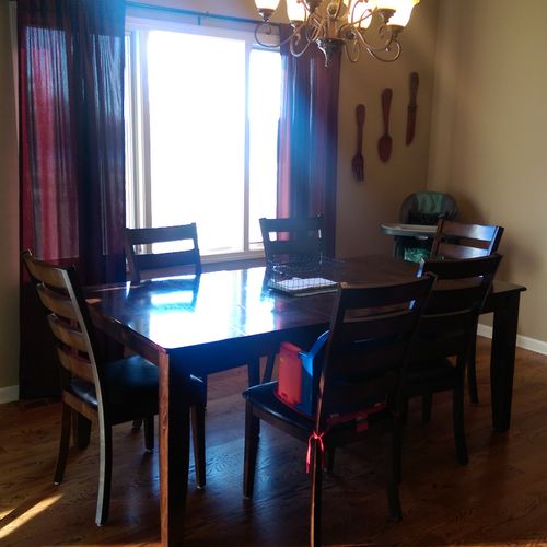 Customer's dining room after cleaning