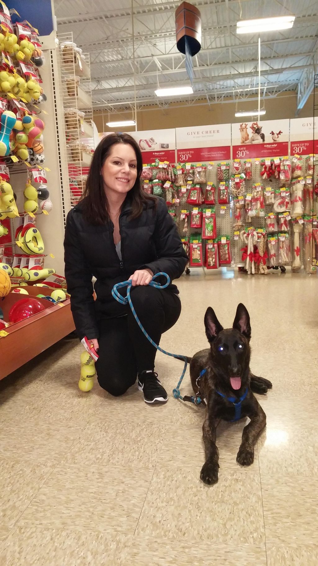 Happy dog in aisle 3!
