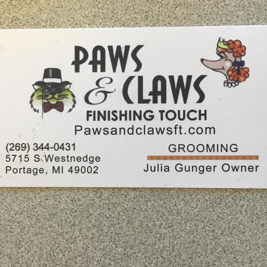 Paws and Claws finishing touch