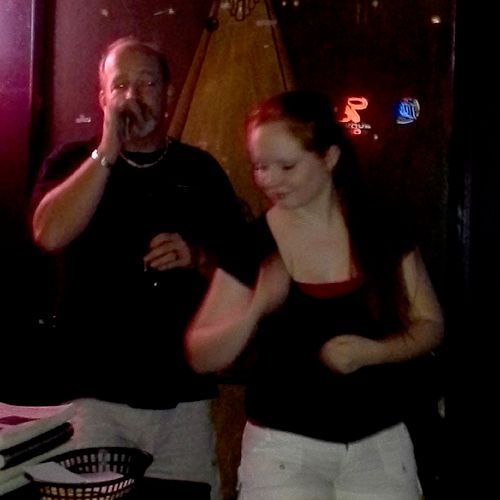 Sam and I singing at one of our Karaoke Venues