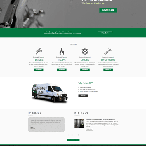 Recent Website - for a plumbing company in Montana