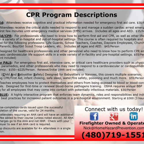CPR Course Descriptions