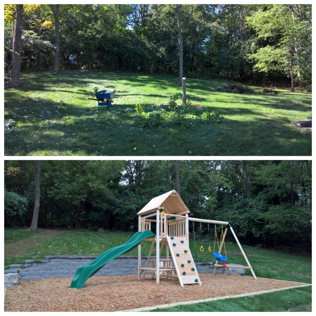 Retaining wall and Playground