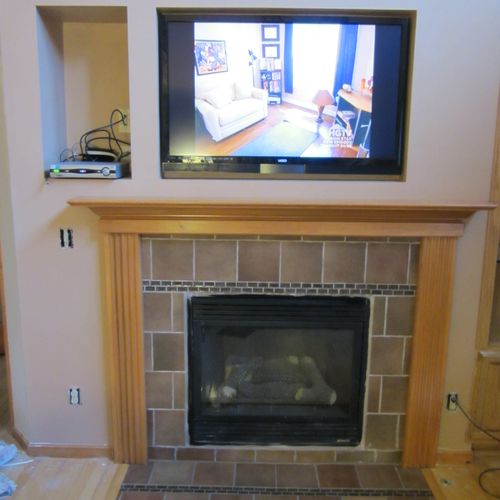 New tile work, television and multimedia area