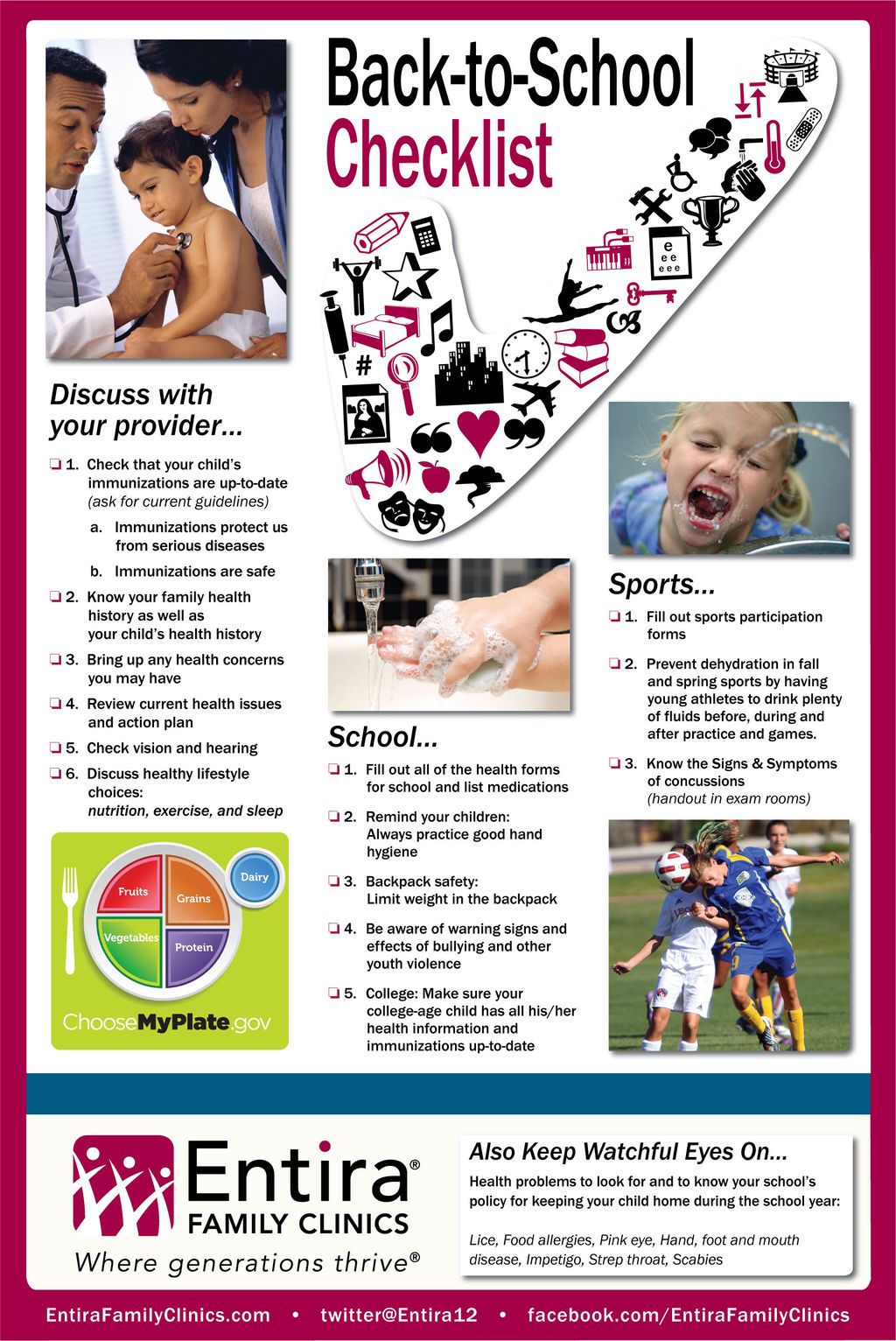 Back-to-school poster for health clinic