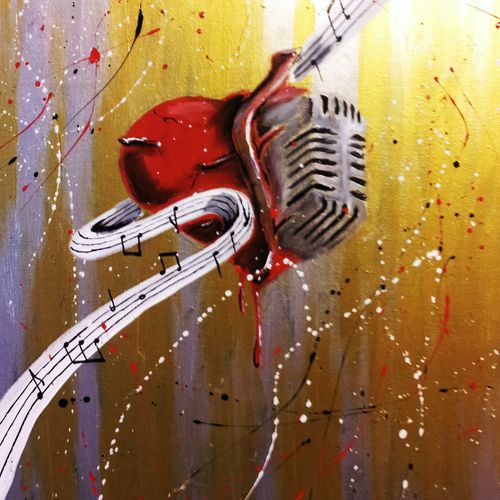 Music is my Heart illustration.....acrylic on canv