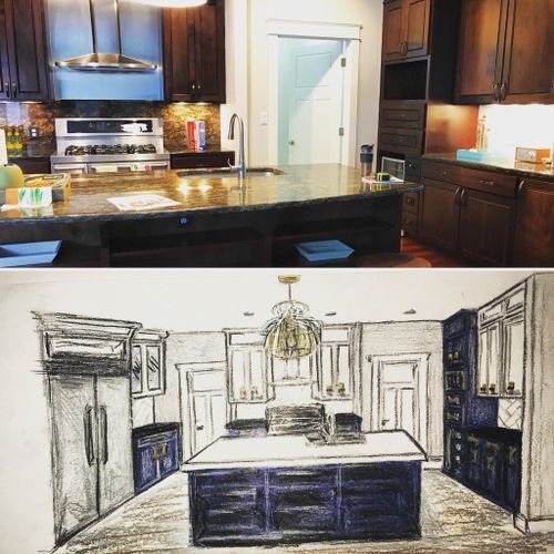 Hand drawn sketch before “the remodel”...3D high r