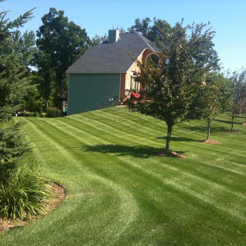 We mow large properties as well