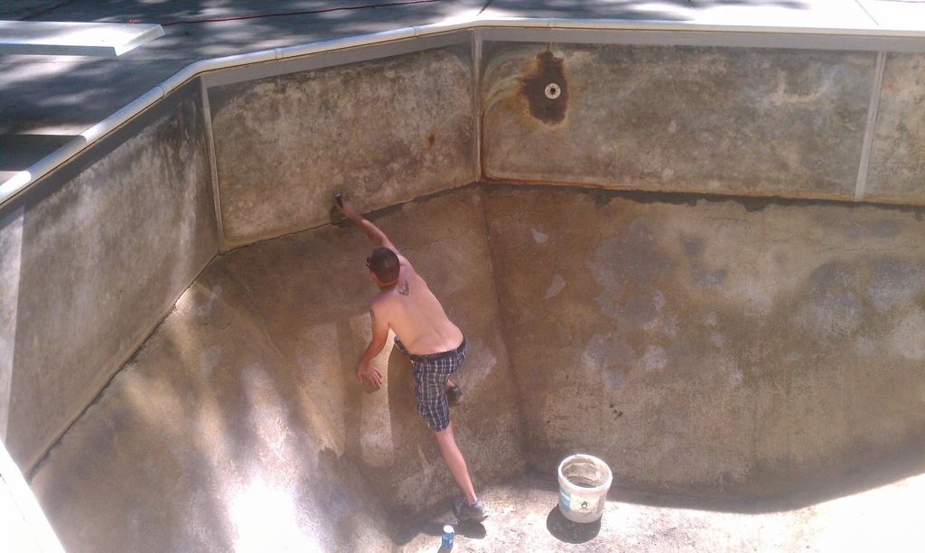 In ground pool repair.