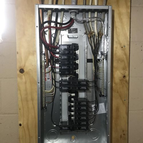100 Amp main breaker panel replacement installatio