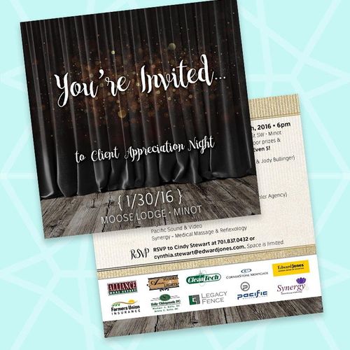 Corporate event invitation card design.