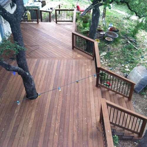 Ipe deck. designed, stained