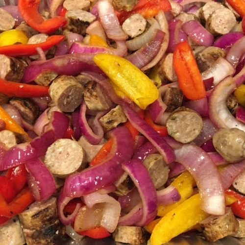 Sausage, peppers & onions