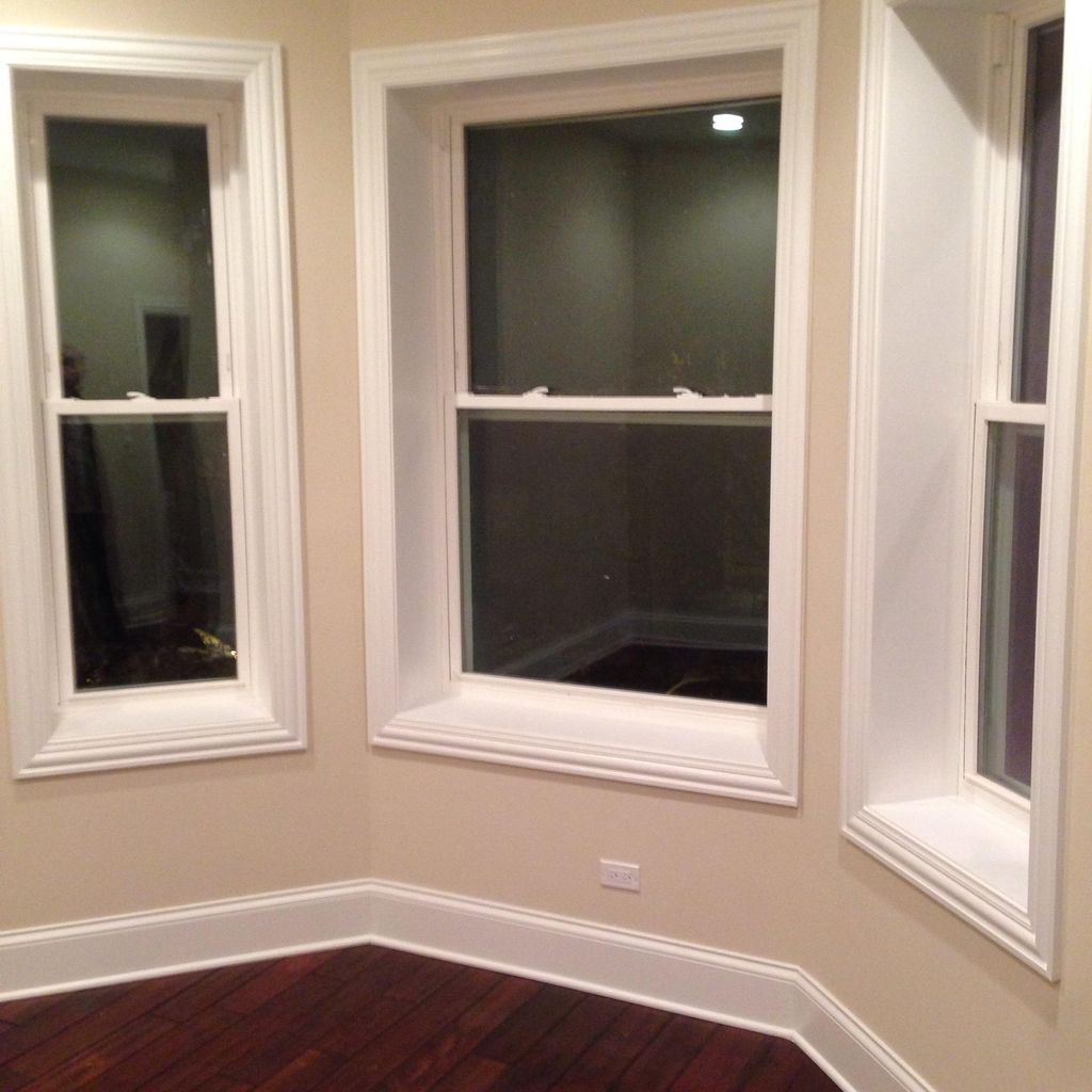 We done floor, trim around windows and baseboards 