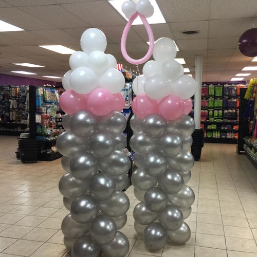 Baby Bottle Balloon Columns