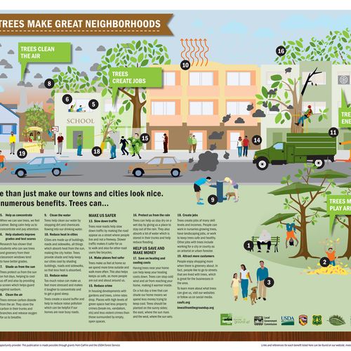 Infographic poster for the California Urban Forest