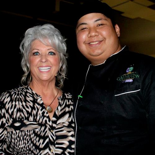 Photo with Paula Deen during Houston Metro Cooking