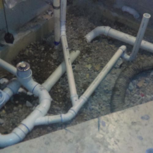 Underground PVC for full bath in the basement